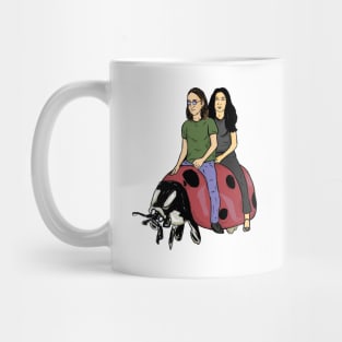 John and yoko riding a beatel Mug